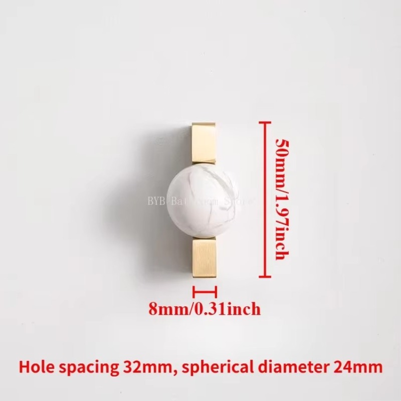 White Crystal Ball+Brass Furni - Furniture Hardware Drop Pulls ulasan dan harga